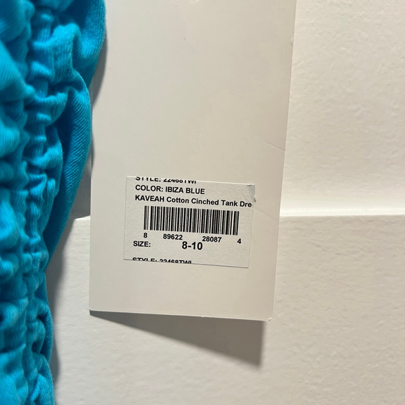 Kaveah Cotton Cinched Tank Dress in Ibiza Blue – Size Small (8-10) - Picture 4 of 5